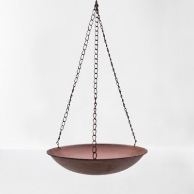 Hanging bowl bird feeder (rust)