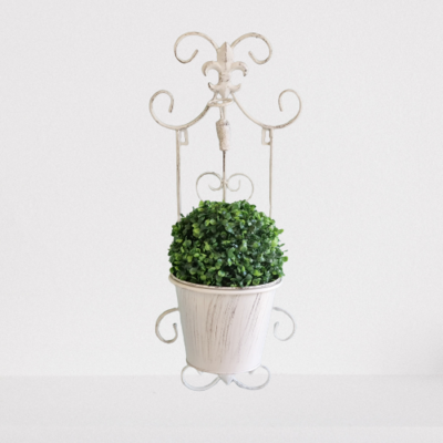 Decorative pot plant holder (tap) white