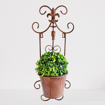 Decorative hanging pot plant holder (tap) rust