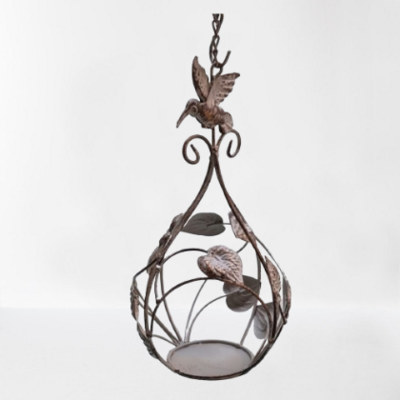 Hummingbird candle holder grey