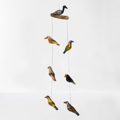 Hanging bird mobile