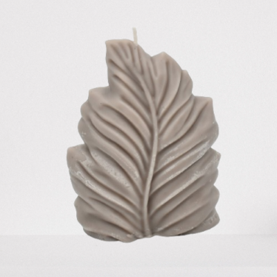 Leaf candle - greige