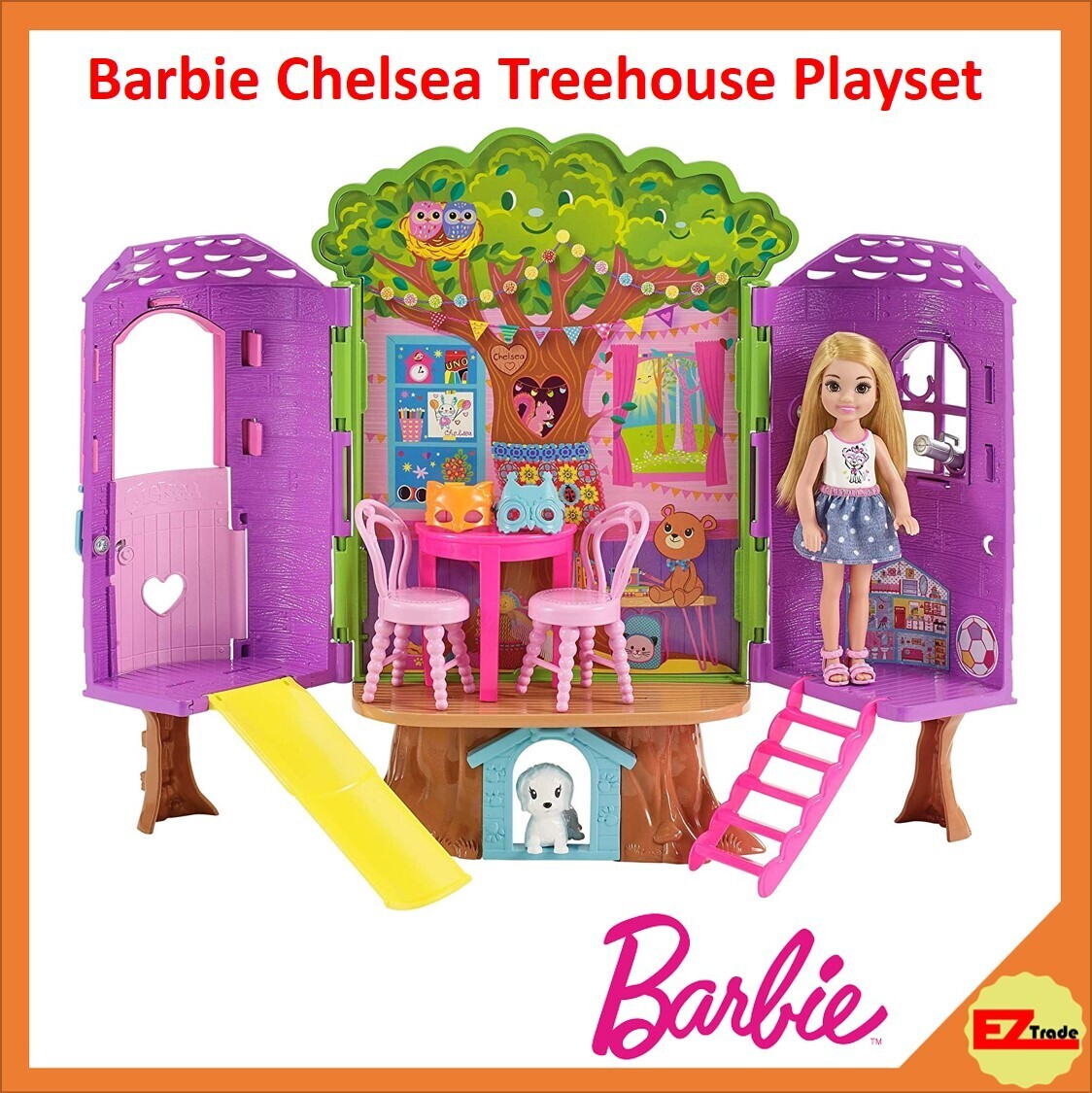 Mattel Barbie Chelsea Treehouse Playset (18 Pieces) FPF83
