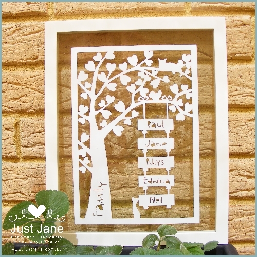 Family Tree Papercut - Personalised - Framed