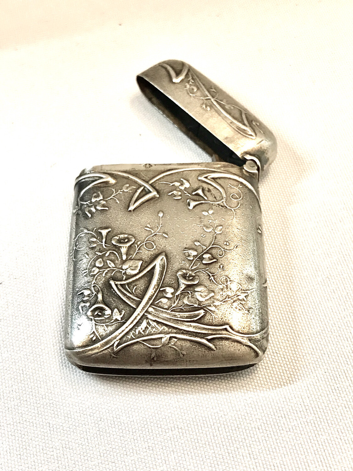 Vesta Streichholz Etui Silber Frankreich um 1900 Jugendstil Art Nouveau