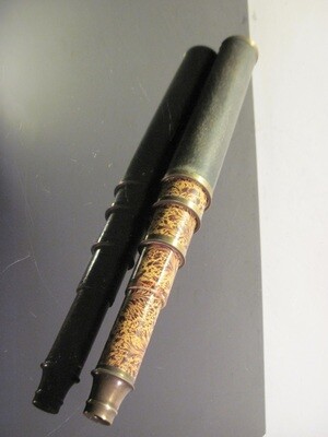 Marine Teleskop aus Pappe und Messing 18. Jahrhundert Frankreich, maritime naval telescop Navy 18th century paper maché brass