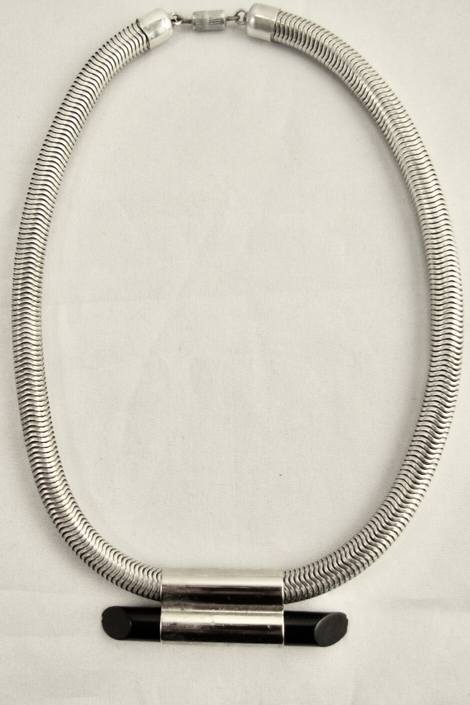 Jakob Bengel Chrom und Bakelit Art Deco Collier,Kette um 1925 Deutschland , chrome bakelite necklace german