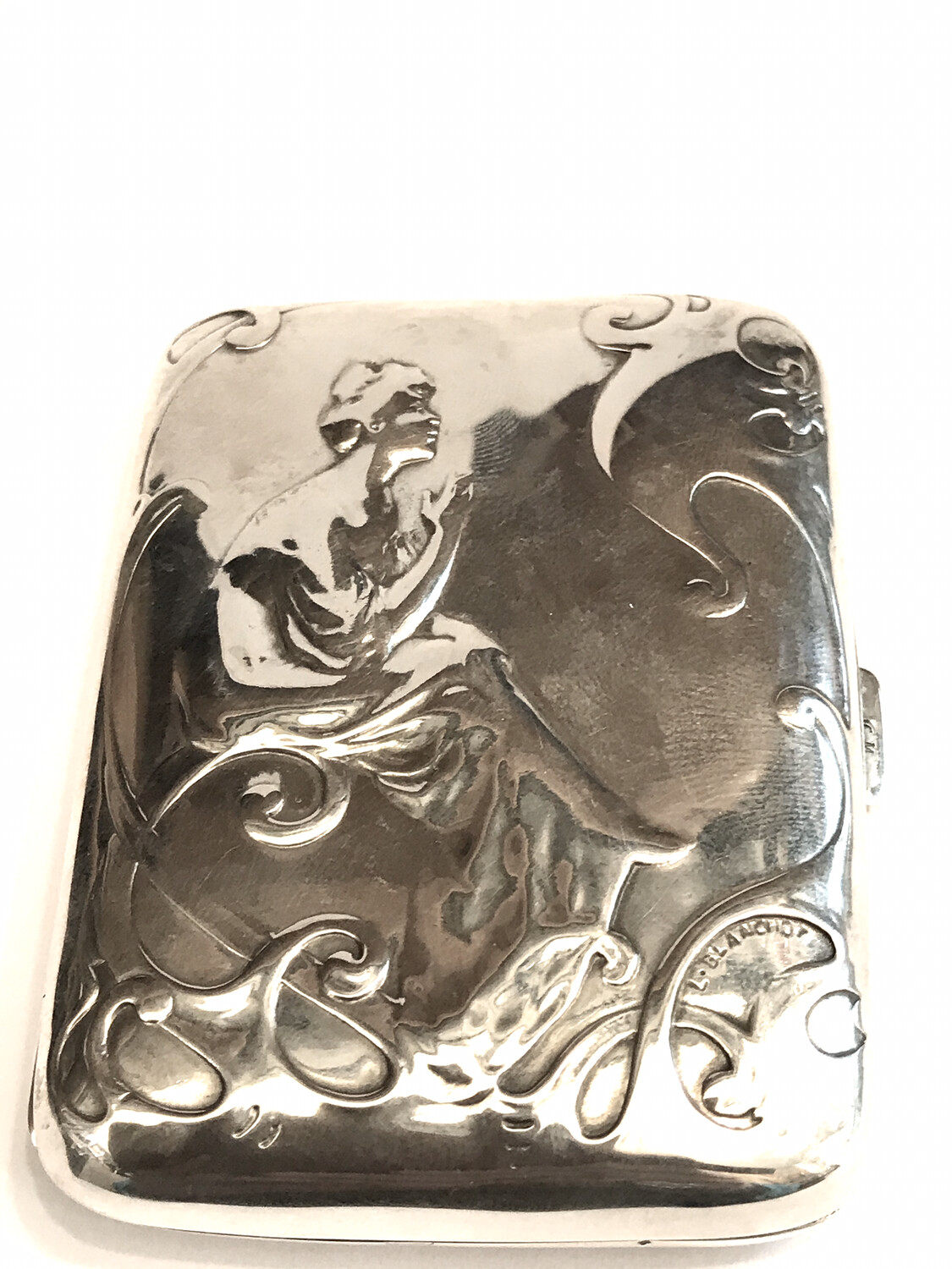 Silver art nouveau cigarette case France by Charles Murat