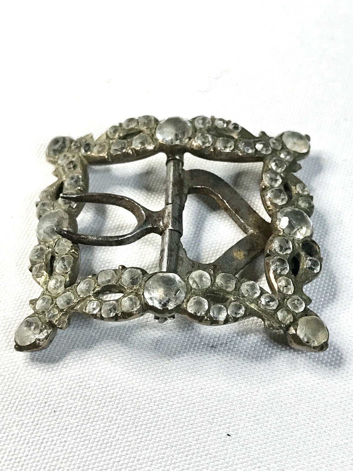Antike Silber Strass Schnalle für Hut oder Kleidung, antique silver paste buckle