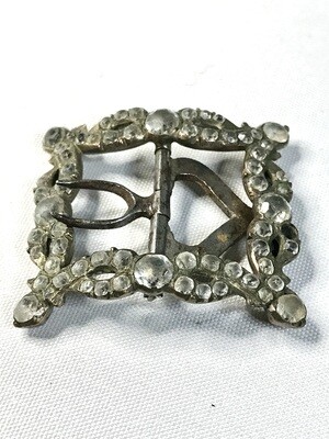 Antike Silber Strass Schnalle für Hut oder Kleidung, antique silver paste buckle