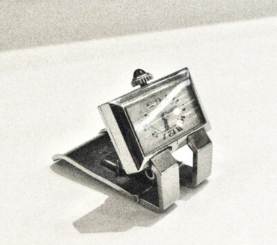 Le Coultre Klipp Uhr Art Deco Chrom um 1925 Seltenheit, rare clip watch by` Le Coultre´