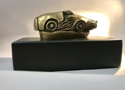 Auto Kühlerfigur Bronze wohl um 1920 Frankreich, car macot signiert H. Pajen