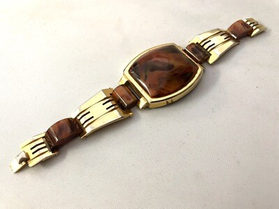 Armband Art Deco vergoldet signiert Fabon Freres Frankreich um 1930 Jakob Bengel, bracelet