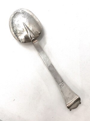 antique baroque German rat tail spoon hallmarks 1696, tax marks for 1800 