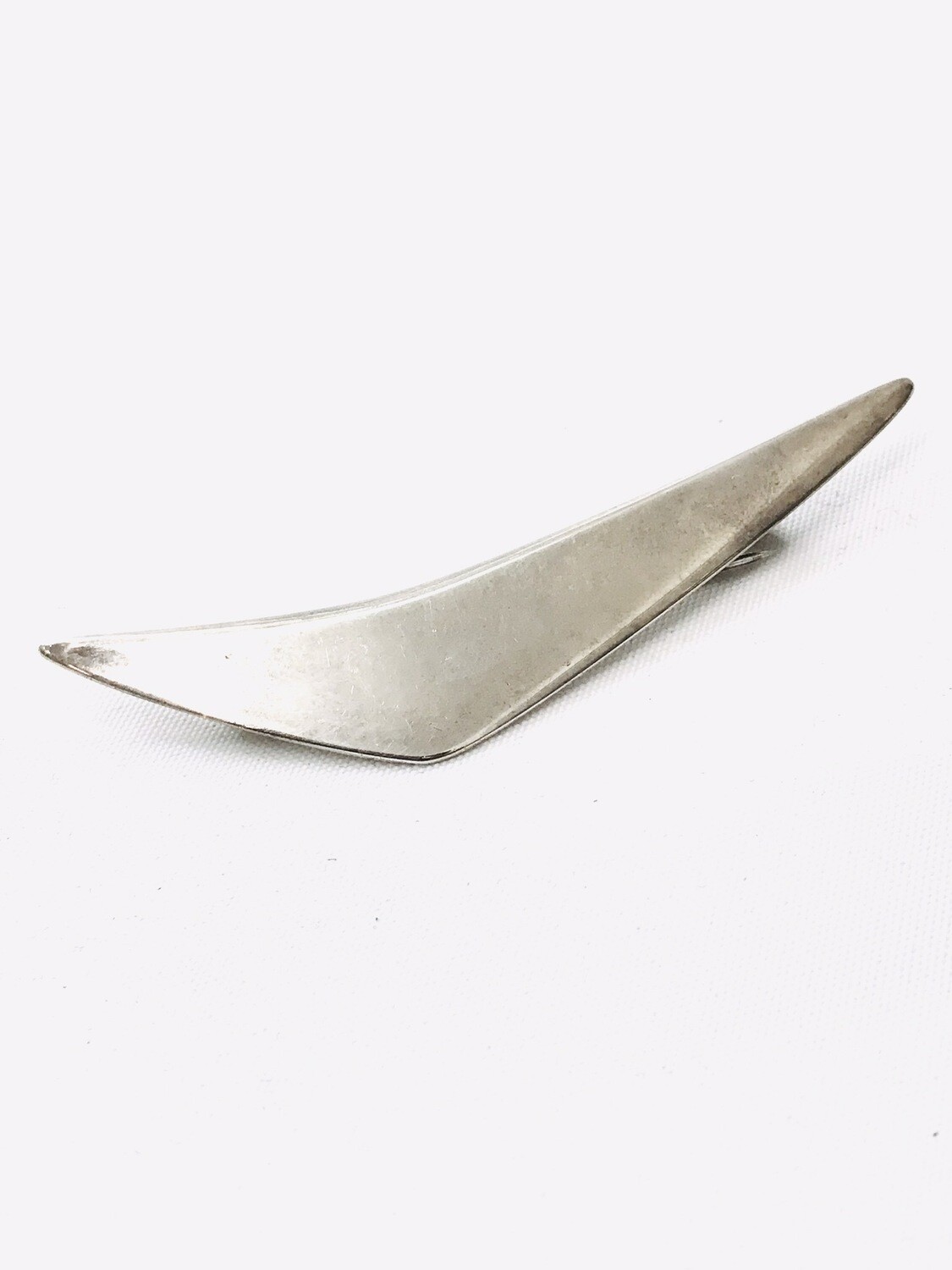 Hans Hansen 925 Silber Brosche Dänemark Boomerang Form ca. 1960‘s modernes Design Bent Gabrielsen , silver modernist brooch signed