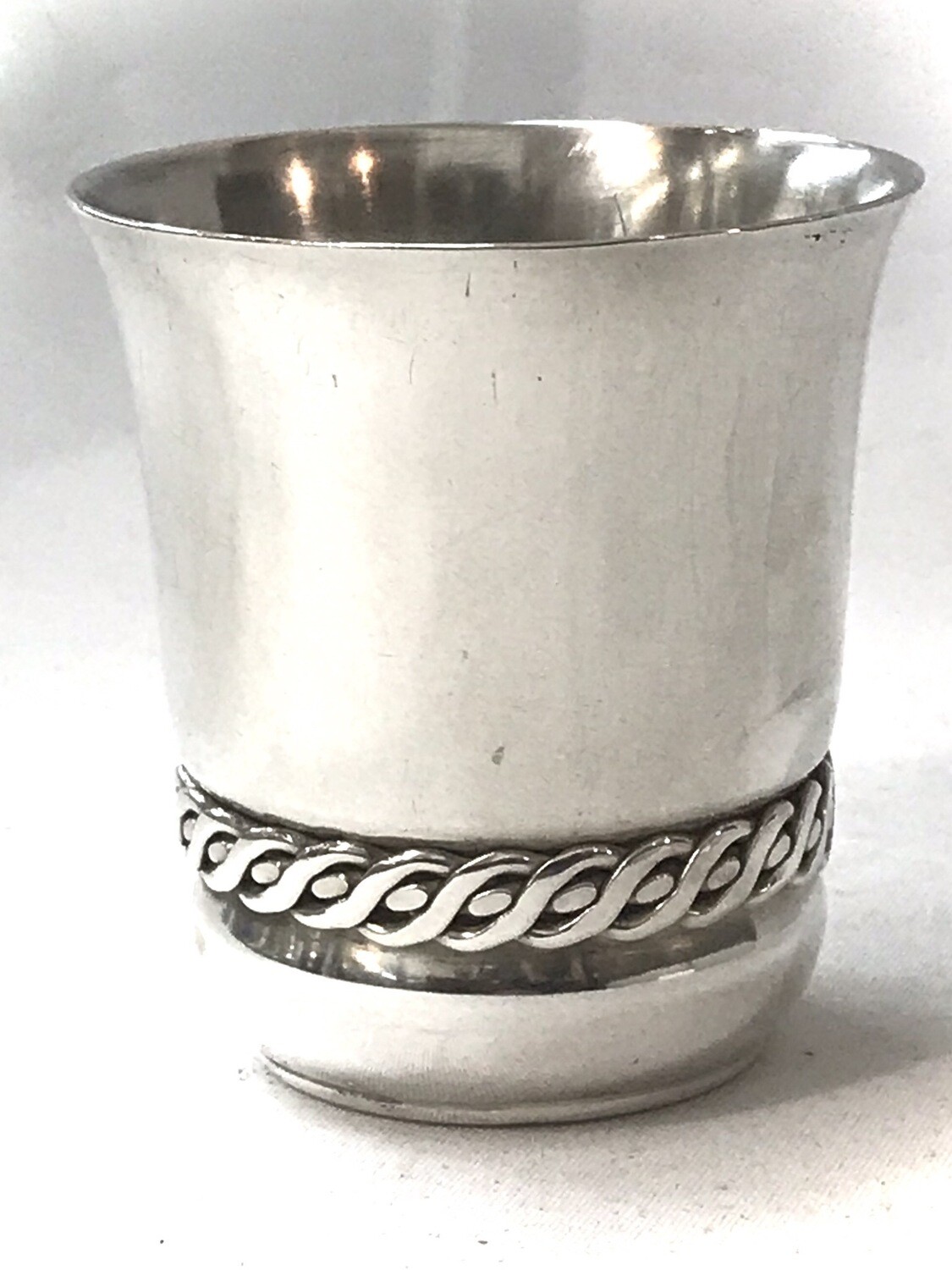 Taufbecher, Trinkbecher versilbert um 1920 im Stil von Desprès , silver plated beaker christening mug