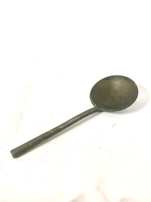 Antiker Löffel Zinn Renaissance um 1580 mit Meisterpunze Krone , Rose IIS, ancient pewter spoon with maker’s mark
