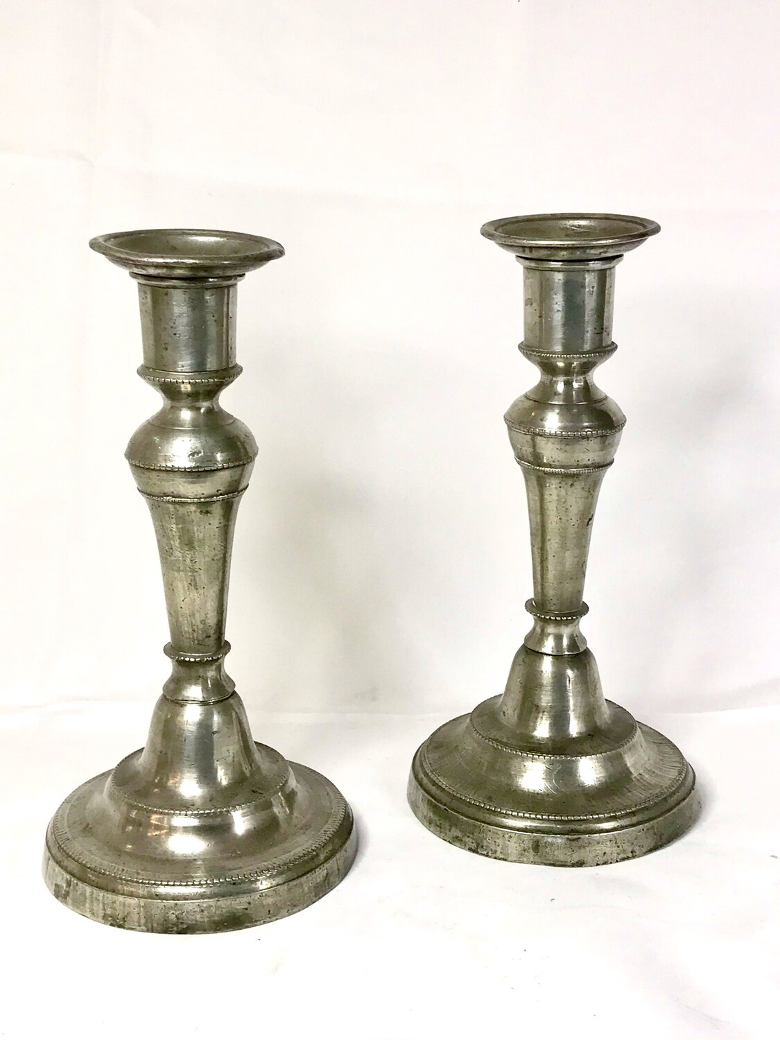 Paar antike Zinnleuchter Kerzenleuchter um 1780 Frankreich, pair of antique french candlesticks pewter 18th century