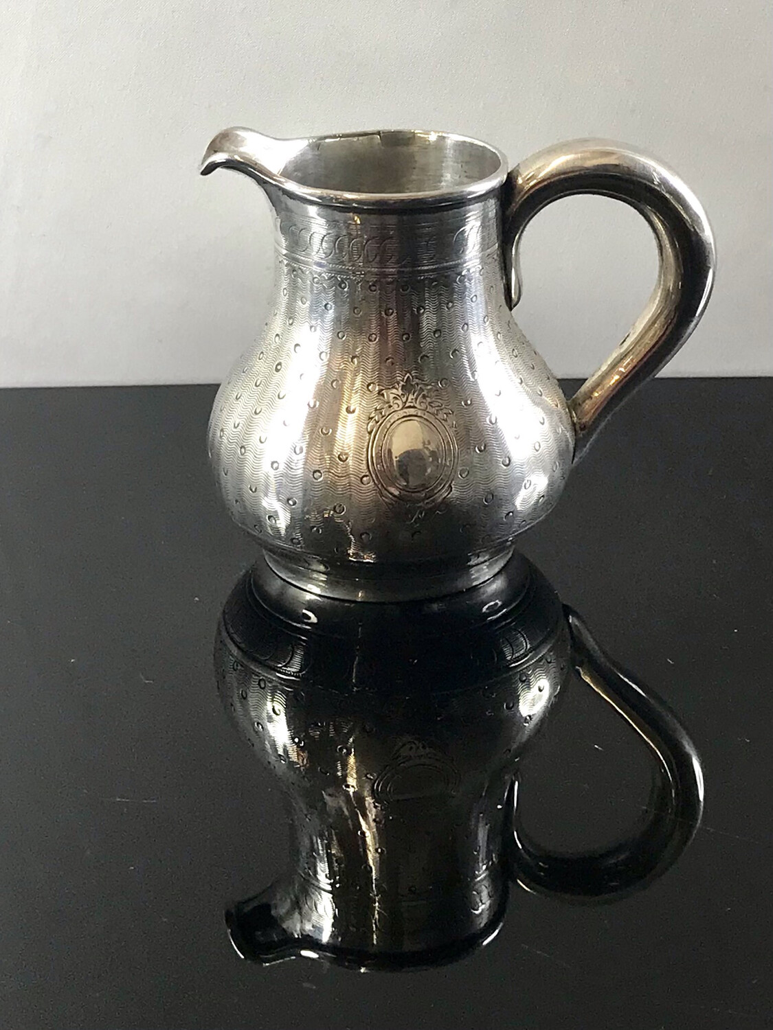 Kleines Silber Sahnegiesser, Milchkännchen Sahnekännchen, Frankreich um 1890, small silver cream or milk jug French turn of the century
