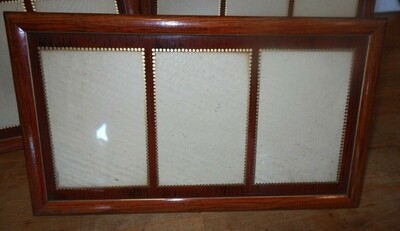 Triptych photo frame wooden original around 1910 with passe-partout for 3 rectangular photos vintage picture frame like new 