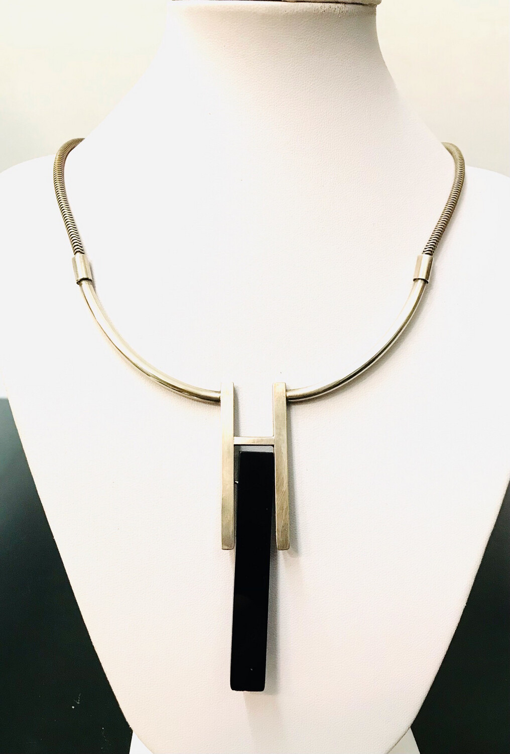 Chrom Bakelit Collier um 1925 , tolles Design, chome and bakelite necklace fantastic design 
