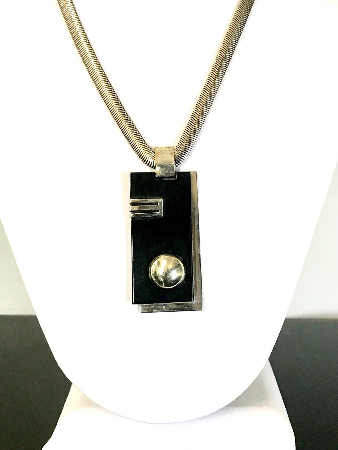 Bakelit und Chrom Art Deco Collier , Kette , tolles Design, chrome and bakelite necklace fantastic design original from the twenties 