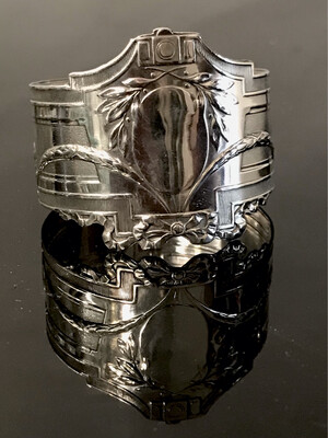 Serviettenring Silber Frankreich Jugendstil um 1900 ungewöhnliche Form , napkin ring silver France