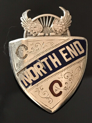 1892 North End cycle club silver medal England enamelled