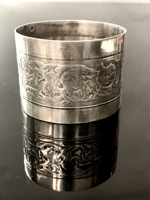 Serviettenring Silber Frankreich um 1900 Chimäre, silver napkin ring art nouveau France
