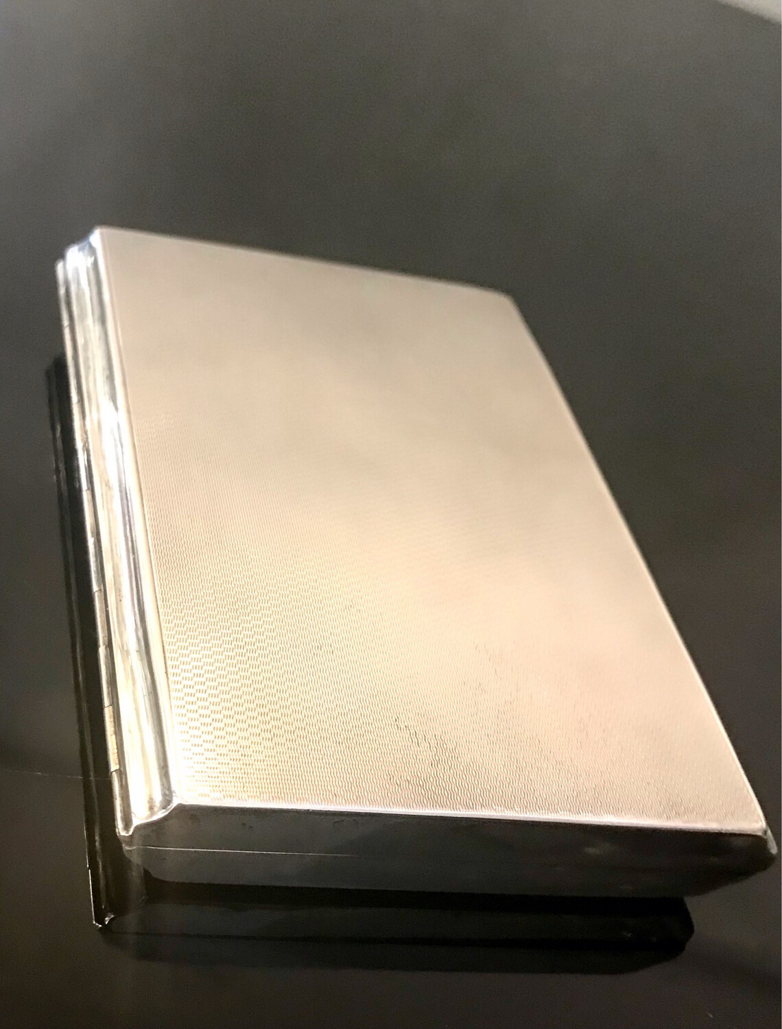 Large 935 silver cigar case Germany gilded inside