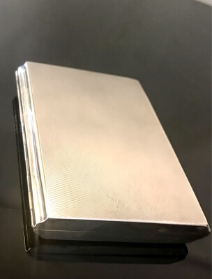 Large 935 silver cigar case Germany gilded inside