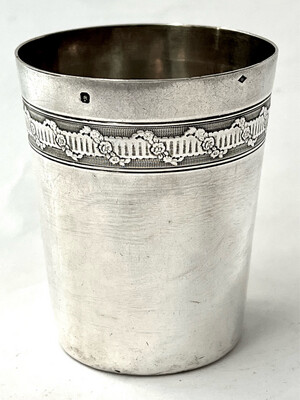 Becher Weinbecher Taufbecher 950 Silber um 1910 Frankreich , french silver beaker , christening mug