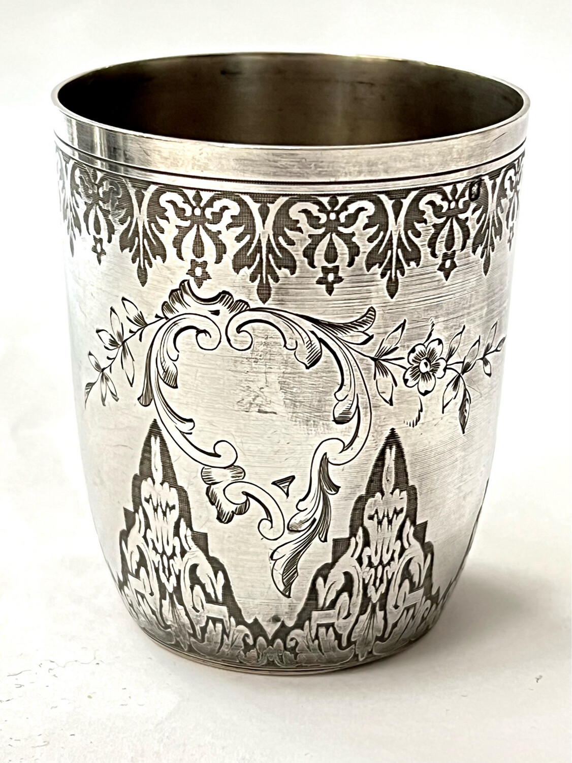 Becher Weinbecher Trinkbecher, Taufbecher 950 Silber Frankreich um 1900, french silver beaker 