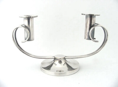 WMF candlestick candleholder classic Art Deco silver plated for 2 candles 1920s Germany Geislingen Württembergische Metallwaren Fabrik