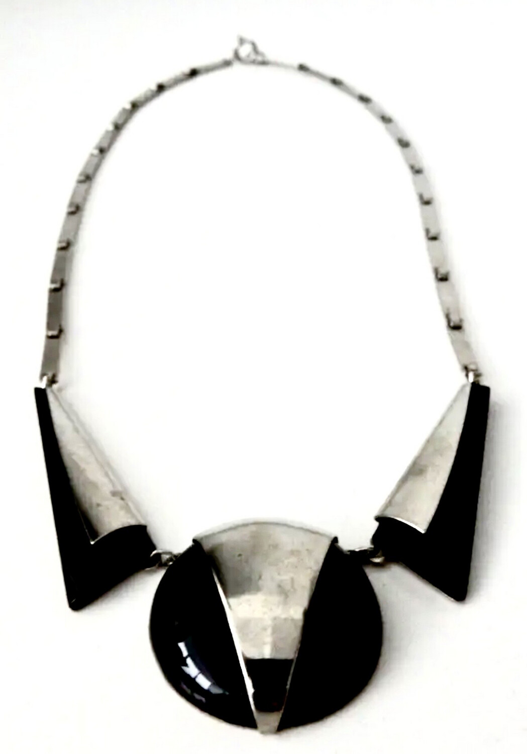 Collier , Chrom Bakelit Art Deco 20‘er Jahre 