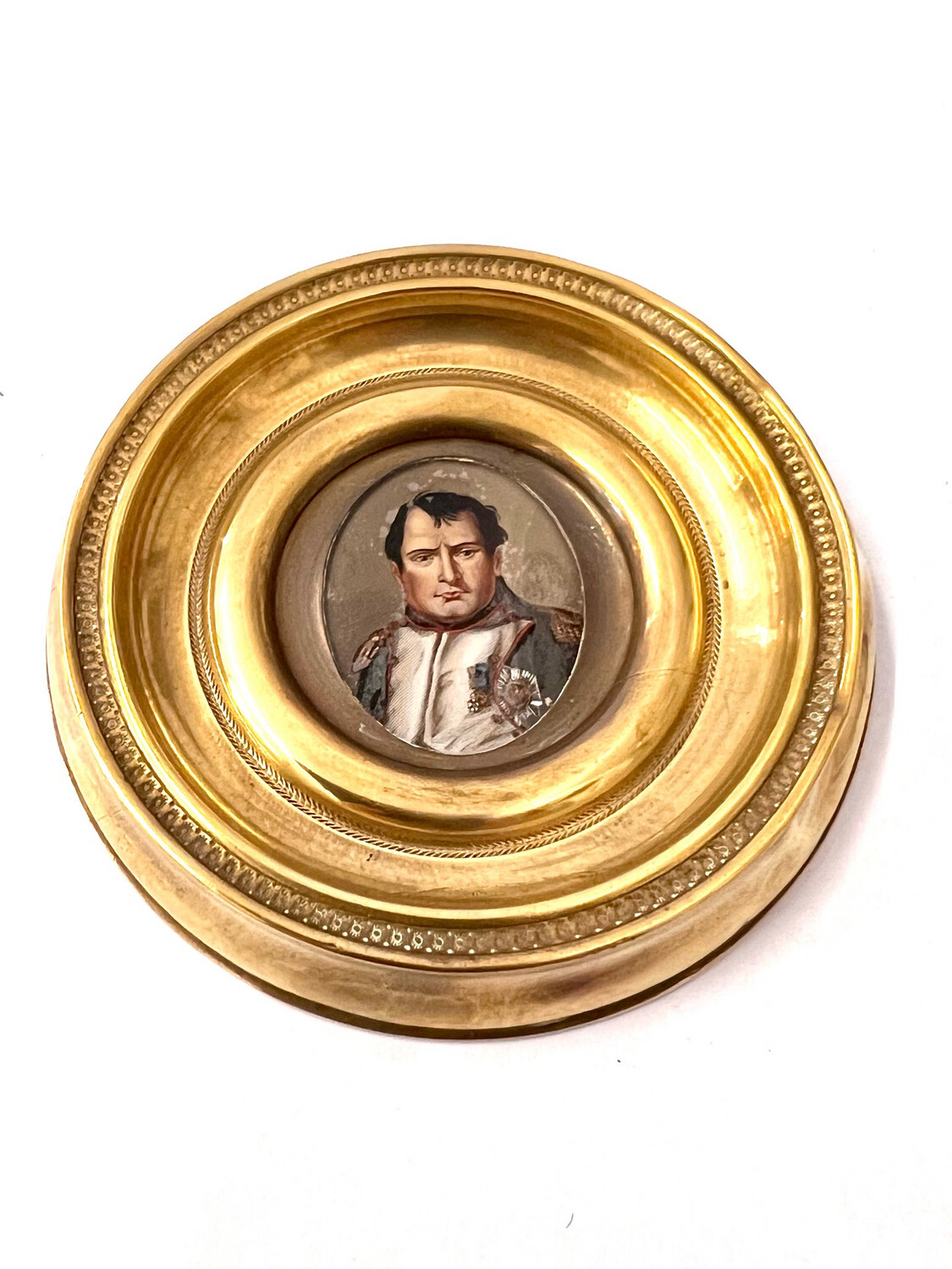 Napoleon Hinter Glas Malerei im Messing Rahmen Frankreich 19.Jahrhundert