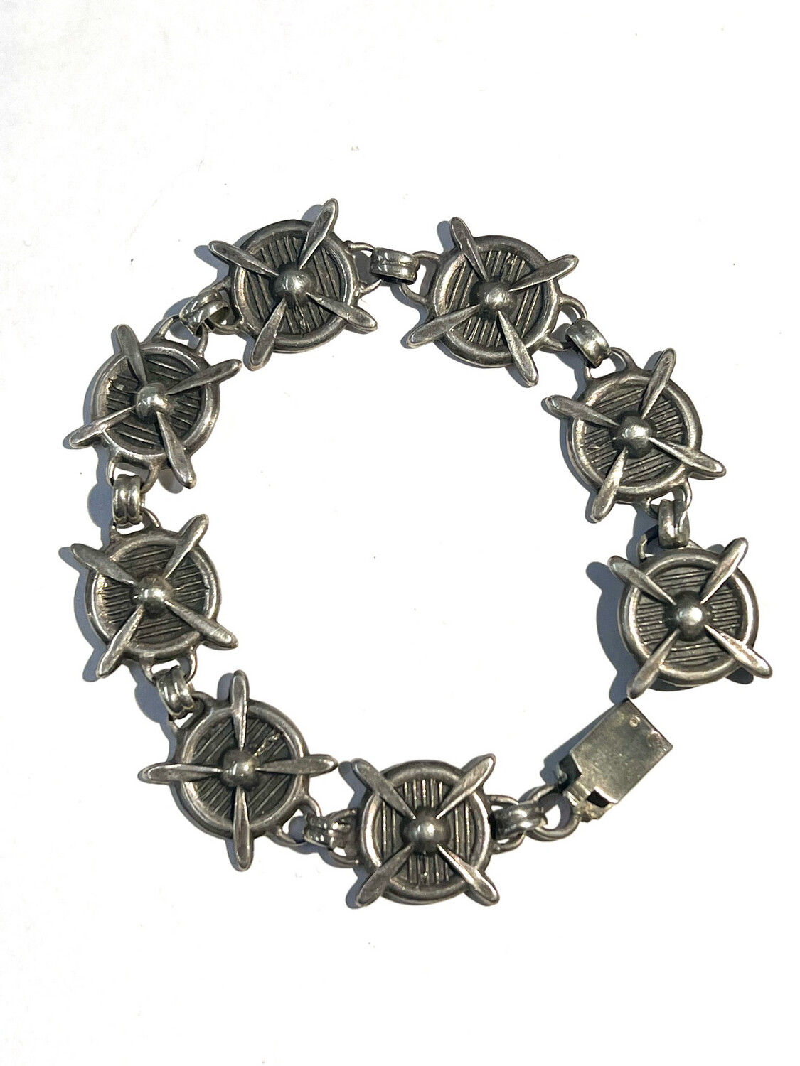 Armband für Piloten mit Propeller Design um 1915 Silber Luftfahrt 