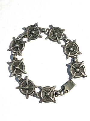 Armband für Piloten mit Propeller Design um 1915 Silber Luftfahrt 