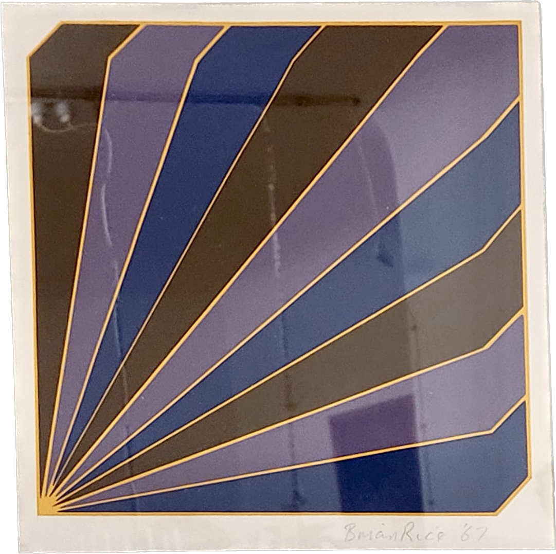 Brian Rice , Screen Print, Pop Art 1969 “Geometric Radio” signed by the artist