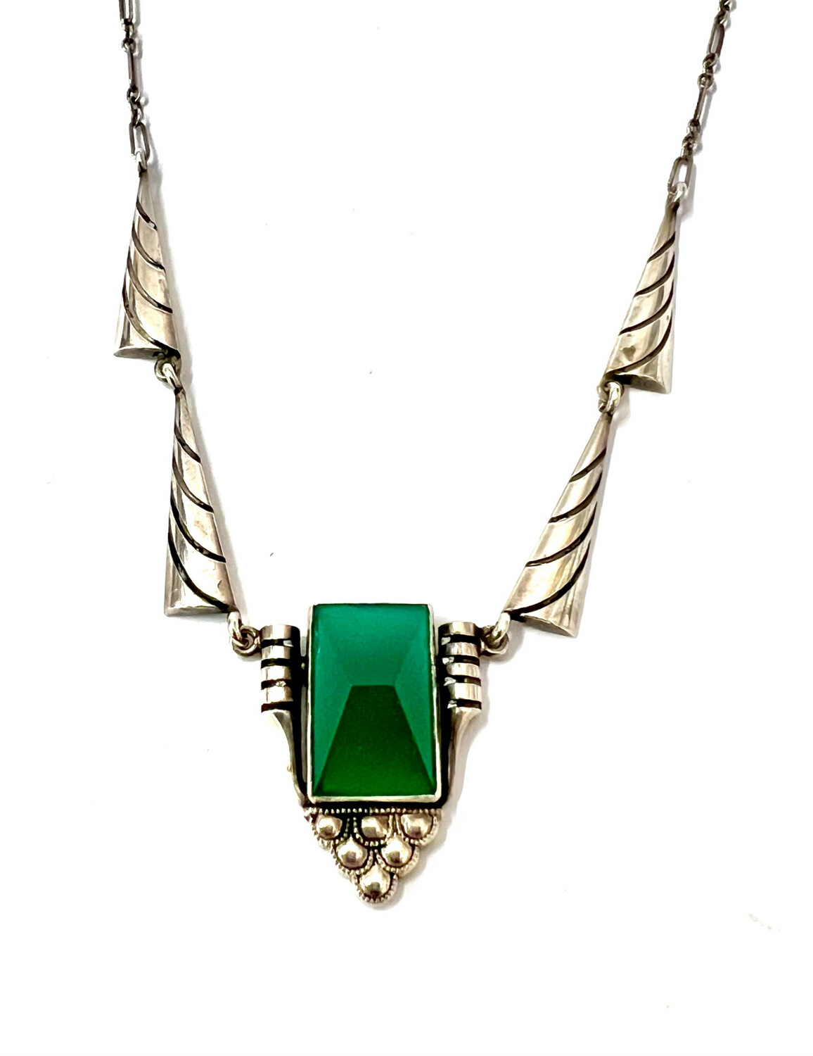 Collier 835 Silber Art Deco Chalcedon um 1925 Deutschland 