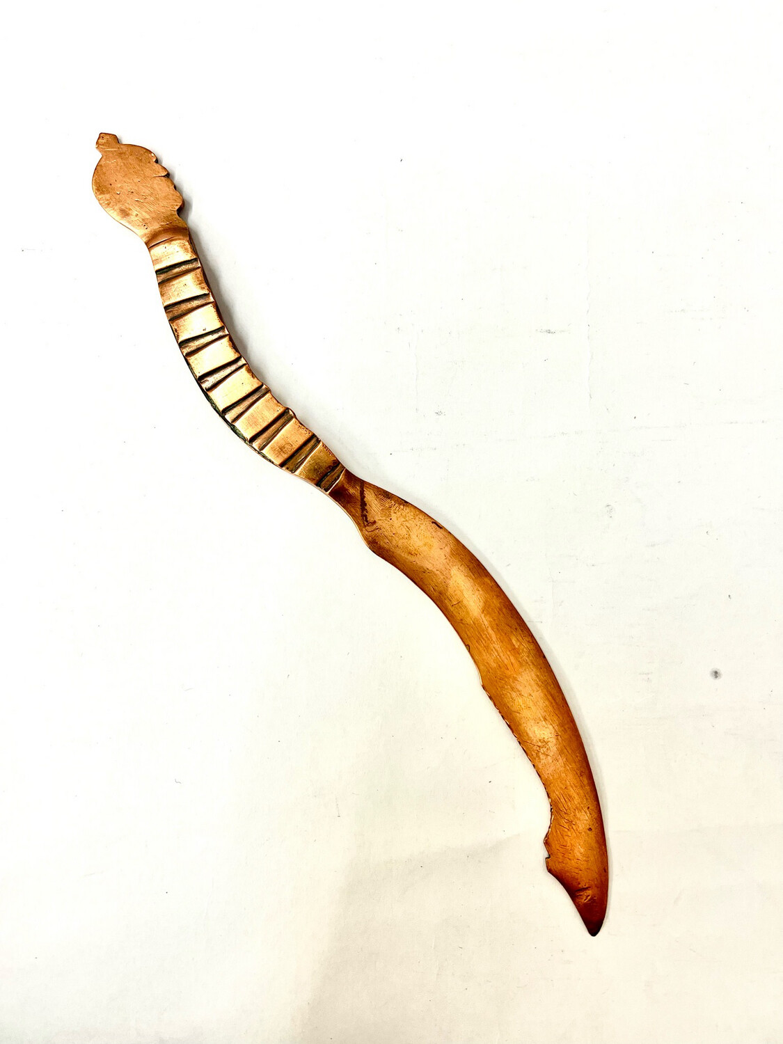 Letter opener copper bronze Trench Art First World War around 1914 caricature of Kaiser Wilhelm II