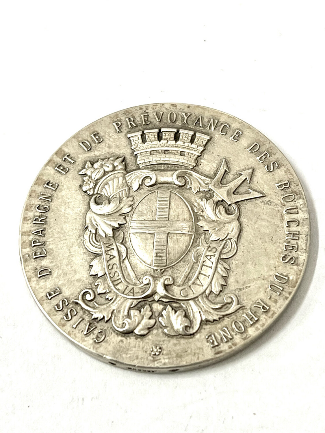 Medal Silver France La Ciotat 1934 Caisse d&#39; Epargne et Prevoyance des Bouches du Rhone Art Deco