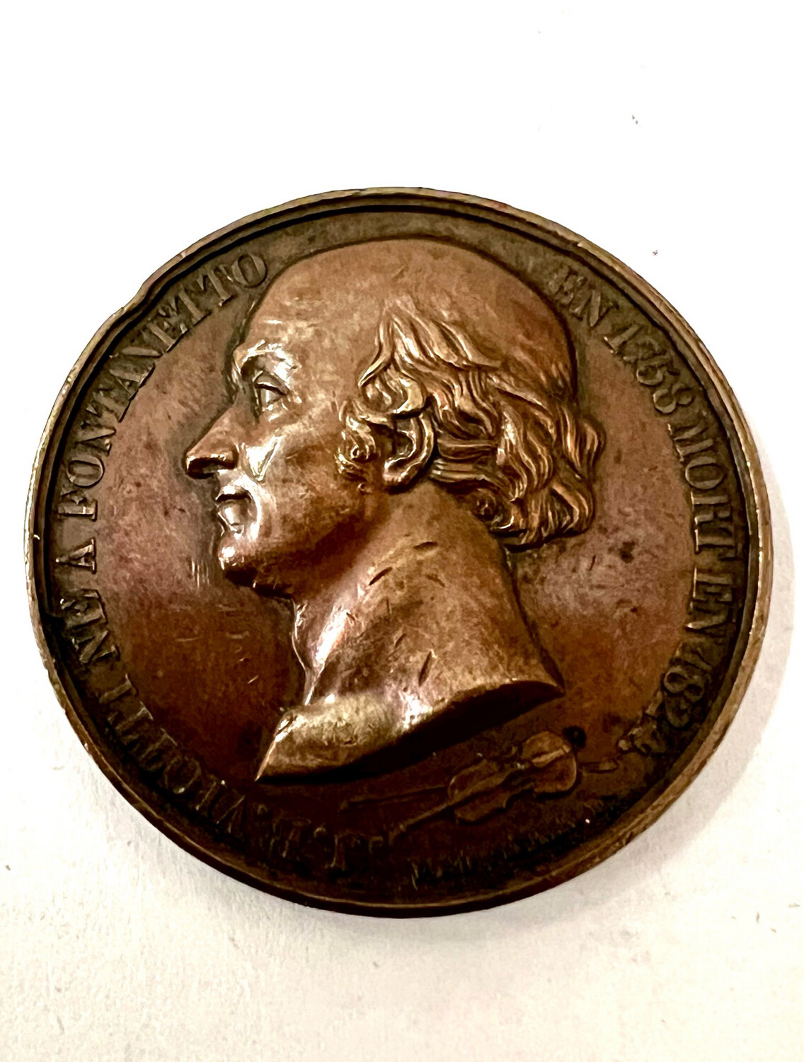 Antique Medal copper France 19th century in memory of the composer J.W. Viottine around 1830