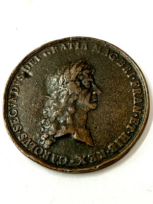 Antique medal Peace of Breda 1667 England Charles II, 17th century