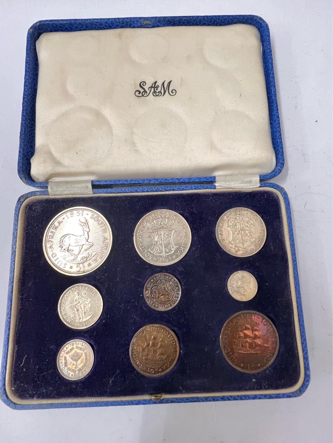 Coin set Proof Set South Africa 1951, 9 coins in the original box