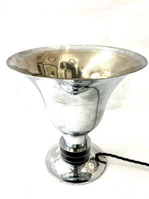 Table lamp ceiling floodlight chrome around 1925 Art Deco bag lamp chromed metal twenties