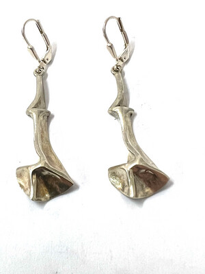 Paar 925 Sterling Silber Ohrringe signiert „Nils Erik From“ Dänemark Midcentury 