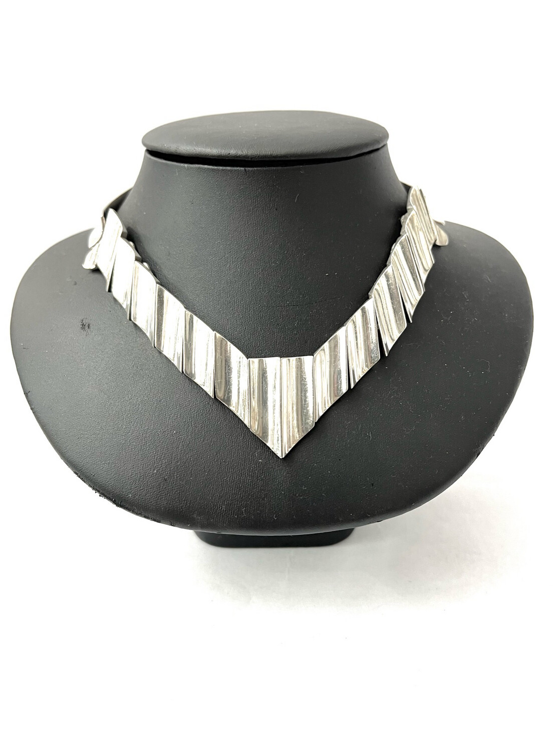 Necklace choker silver sterling Mexico design Pineda modernism