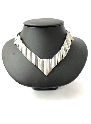 Necklace choker silver sterling Mexico design Pineda modernism