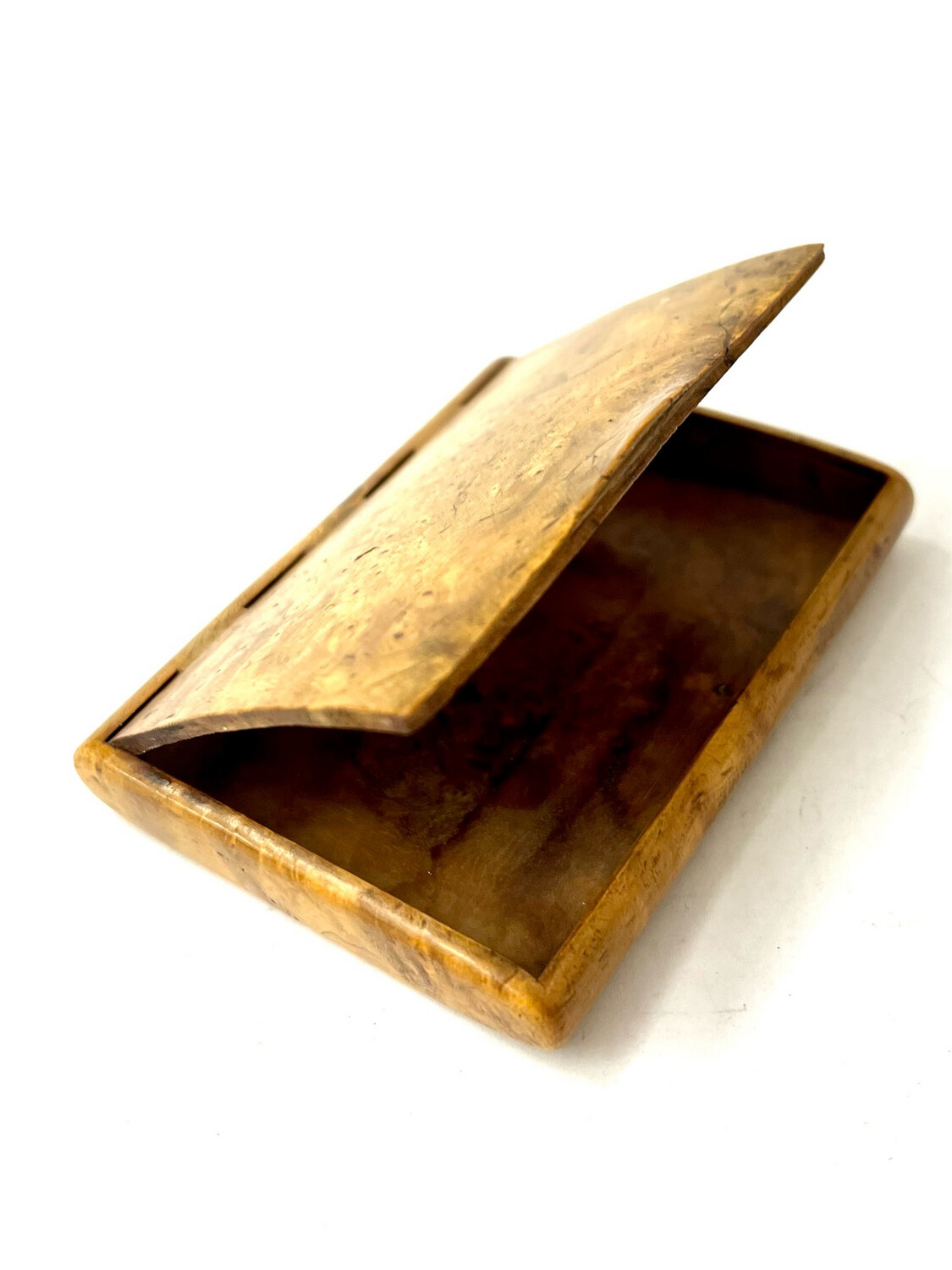 cigarette tobacco box , light Karelian  birch wood around 1900, probably Russia